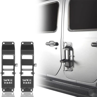 Escalones de bisagra de puerta plegable de acero con ajuste 1941 18-25 Wrangler Jeep JL JT Gladiator Foto 1 de 4