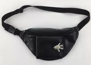 DISNEY WORLD BLACK FAUX-LEATHER MICKEY MOUSE EMBOSSED FANNY PACK WALLET - Picture 1 of 10