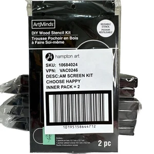 Lot of 4 ArtMinds DIY Craft Wood Stencil Kits - Choose Happy 2 Per Pack 8 Total - Picture 1 of 12