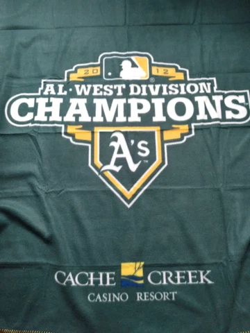 Oakland Athletics A's 2012 AL West Division Champs Fleece Blanket Green Casino Cover