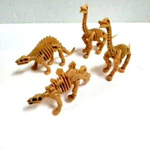 4 Simulation Dinosaur Skeleton Museum Animal Miniature Art Toy Figure Doll 3" - Picture 1 of 5