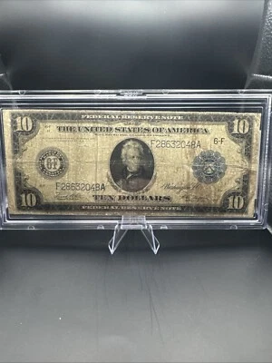 10.00 1914 Federal Reserve Note Atlanta. Harder to find type Fr927-B - Image 1 of 4