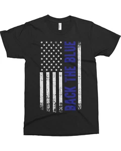 Camiseta para hombre Back the Blue American Flag línea azul policía - Imagen 1 de 4