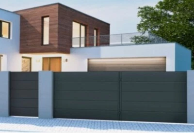 Einfahrtstor Set 1.5 x 3 - 5m Hoftor Metalltor Pforte Tor  E Antrieb Flügeltor - Bild 1 von 4