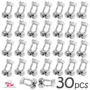 30 un. anillos de doble alerta de alarma de pesca con clips de abrazadera peces ¡WOW!® NUEVOS - Imagen 1 de 6