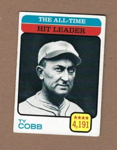 Tarjeta de béisbol Topps 1973 #471 All Time Hit Ldrs Ty Cobb VGEX sin pliegues - Imagen 1 de 2