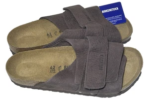 Birkenstock Mens Size 9 Kyoto Nubuck Leather Slip On Sandals Roast Brown Sandal - Picture 1 of 6