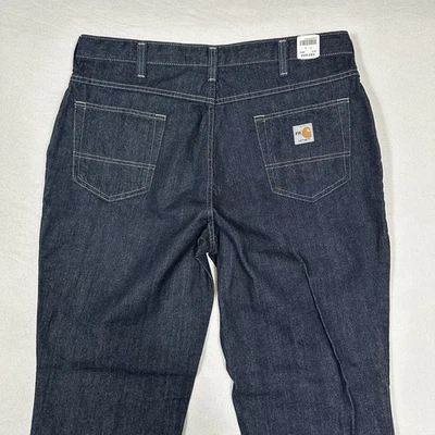Carhartt FR Jeans Men’s 38x32 Work Pants Relaxed Dark Blue 2112 Cat 2 New Read - Image 1 of 4
