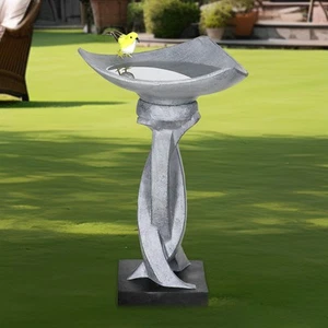 Patio Birdbath – Rustic Outdoor Bird Bath for Home Garden Patio Yard Porch Decor - Picture 1 of 13