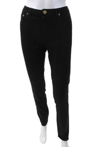 Marc Jacobs Womens Cotton Stretch Zip Button Slim Lined Pants Black Size M - Picture 1 of 5