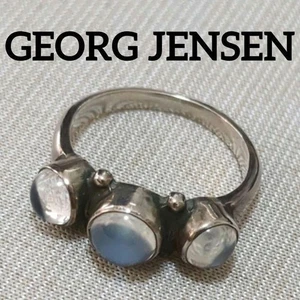 Georg Jensen Ring 3 Moonstone 3P Ag925 Size 5.25(US) - Picture 1 of 15