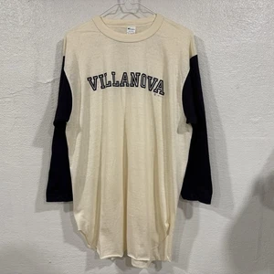 Camiseta de béisbol vintage Villanova Champion negra crema manga 3/4 - Imagen 1 de 8
