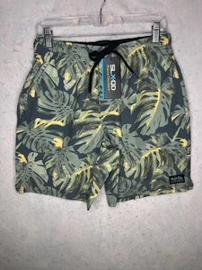Pantalones Cortos Salt Life Para Hombres Pequeños Ébano SLX-QD Aqua Trunks Estampado de Hojas Pantalones Cortos de Natación - Imagen 1 de 12