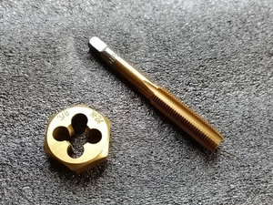 3/8"NF24 Gewindebohrer und Mutter Schneideisen Set, Hochwertiger High-Carbon Chrom-Mangan Stahl - Bild 1 von 4