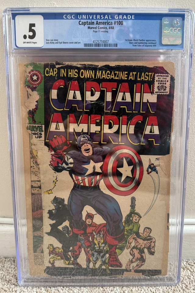 CAPTAIN AMERICA #100. APRIL 1968. MARVEL. 0.5 CGC - Image 1 of 1