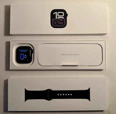 Apple Watch Series 10 GPS 42mm Jet Black Sport Band - S/M - Image 1 of 4