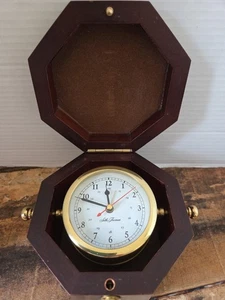 Vintage Seth Thomas Mariner Uhr Modell 1001 Achteck Holzgehäuse Schreibtisch Schiff drehbar - Bild 1 von 8