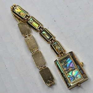 Vintage JAPONA Abalone Wristwatch Working (Needs New Battery & Band Repair) - Picture 1 of 6