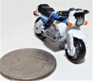 Small Micro Machine Plastic BMW K-100 Motorcycle in Blue, White & Black - Picture 1 of 4