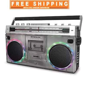 ION Audio Retro Glow- WIRELESS TRANSLUCENT BOOMBOX WITH 10-HOUR BATTERY - Picture 1 of 6