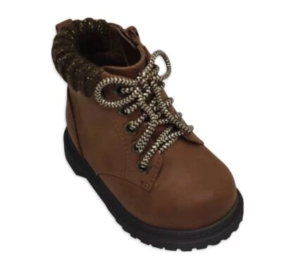 Botas de moto forradas suéter marrón Wonder Nation bebé niño niña talla 2. Foto 1 de 4