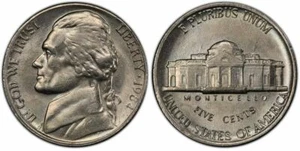 1984-P PCGS AU58 Abraided Die at Mintmark Jefferson Nickel 5c US Coin #30029B - Picture 1 of 4