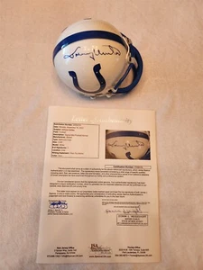 JOHNNY UNITAS signed COLTS mini helmet JSA COA Full Letter LOA - Picture 1 of 6