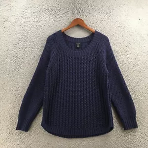 Calvin Klein Sweater Womens XL Blue Waffle Knit Pullover Sweater Longsleeve - Picture 1 of 14