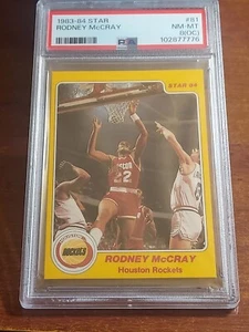 Tarjeta Star Basketball RODNEY MCCRAY Houston Rockets 1983-84 # 81 novato PSA 8 OC - Imagen 1 de 2