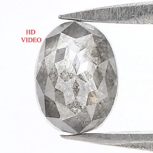 0.72 Ct Natural Loose Oval Shape Diamond 6.15 MM Salt And Pepper Diamond QL3093 - Picture 1 of 8