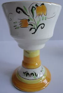 Cáliz alta de cerámica Stangl en patrón de tulipán amarillo de colección década de 1950 - Imagen 1 de 1
