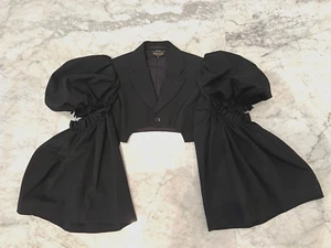 COMME DES GARCONS BLACK JACKET w 2 TIER SLEEVES -  SZ M - Picture 1 of 10
