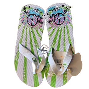 Chanclas Ocean Pacific Peace blancas verdes Peace Love Rock 7/8M nuevas con etiquetas 25008434 - Imagen 1 de 5