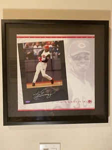KEN GRIFFEY JR SILVER SHARPIE AUTOGRAPH ON MAT BOARD BELOW PHOTO CINCINNATI REDS - Picture 1 of 11