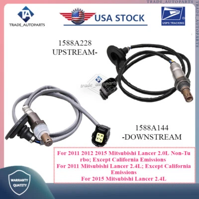 2Pcs O2 Oxygen Sensor For 2011-2012 2015 Mitsubishi Lancer 2.0L 2.4L Front&Rear - Image 1 of 4