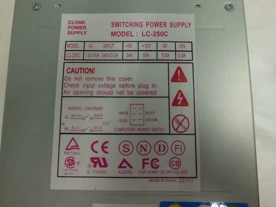 LC-250C Clone Replacement AT Power Supply - Image 1 of 1