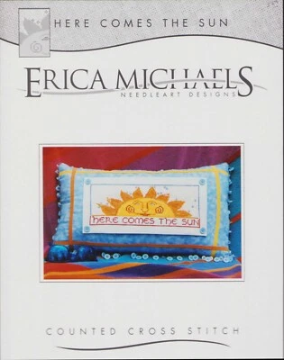 Cross Stitch Erica Michaels Here comes Sun Vintage OOP Pattern Pillow Picture - Image 1 of 3