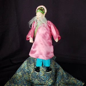 Vintage Chinese Theater Opera Porcelain & Silk Hand Puppet Great Condition - Bild 1 von 12