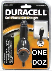 12 x DURACELL World's Best Car Charger Android Phones 1-Piece MICRO USB N.O.S. - Picture 1 of 8