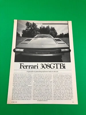 1980 1981 FERRARI 308TGBi 308 GTBi ORIGINAL VINTAGE PRINT AD ROAD TEST 5 PAGE - Image 1 of 3