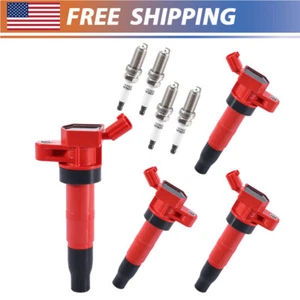 4X Spark Plug and Ignition Coil UF611 for 2013-2016 Hyundai Santa Fe Sport 2.4L - Bild 1 von 19