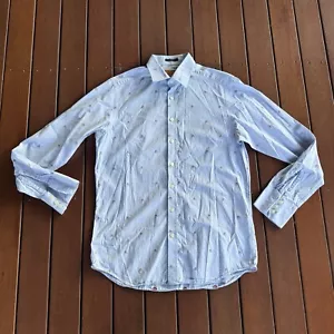 Camisa Simon Carter London Calce Ajustado Talla 15 1/2 39cm Manga Larga Azul Bicicleta - Imagen 1 de 9