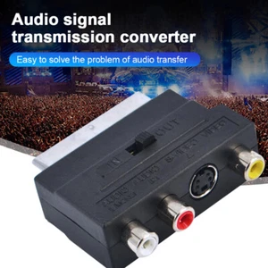 21Pin SCART Male to 3 RCA Female Converter TV Audio Video AV S-Video Adapter - Picture 1 of 7
