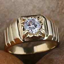 Men's Engagement Rings 2Ct Round Cut Lab-Created Diamond 14k Yellow Gold Plated