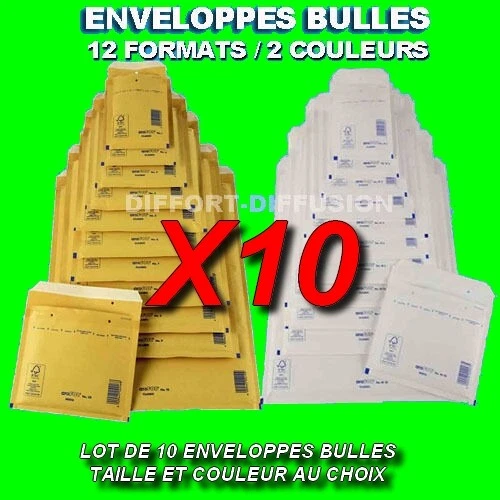 10 Enveloppes à bulles matelassées format au choix marron ou blanche TOP QUALITE - Immagine 1 di 1