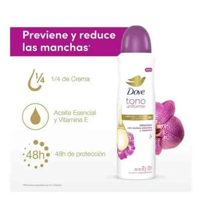 3x Dove Tono Uniforme Orquidia SpraWhitening Deodorant 48h AntiPerspirant 150ml - Image 1 of 4