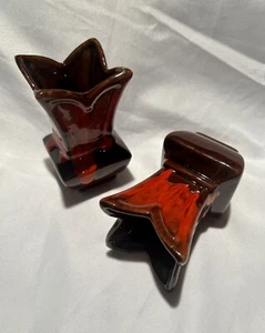 Vintage Glasur Tropf Hamilton Kanada Keramik Mini Vasen Midcentury Dekor - Bild 1 von 10