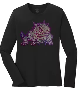 Women's Texas Christian University TCU Ladies Bling Long Sleeve T-Shirt S-4XL - Picture 1 of 1