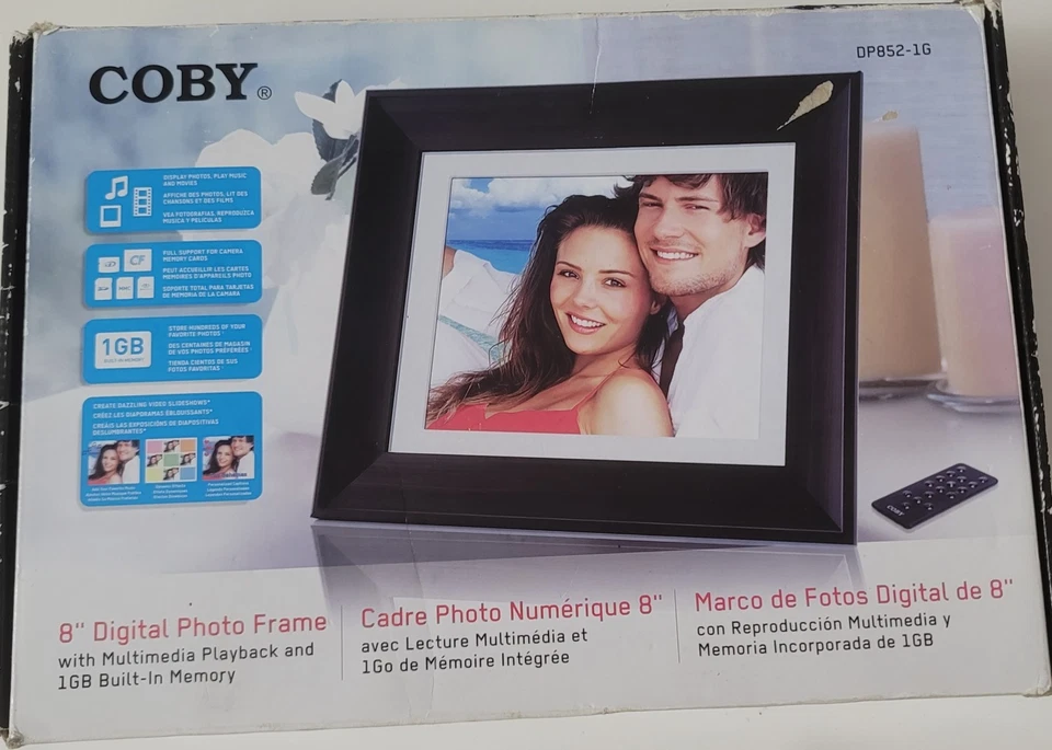 Coby 8" Digital Photo Frame with Multimedia Playback 1GB Built in Memory  - Image 1 of 4