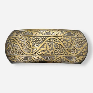 Vintage Barrette Metal Clip Boho Hair Accessory Floral Embossed Gold Bronze DC - Bild 1 von 7